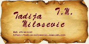 Tadija Milošević vizit kartica